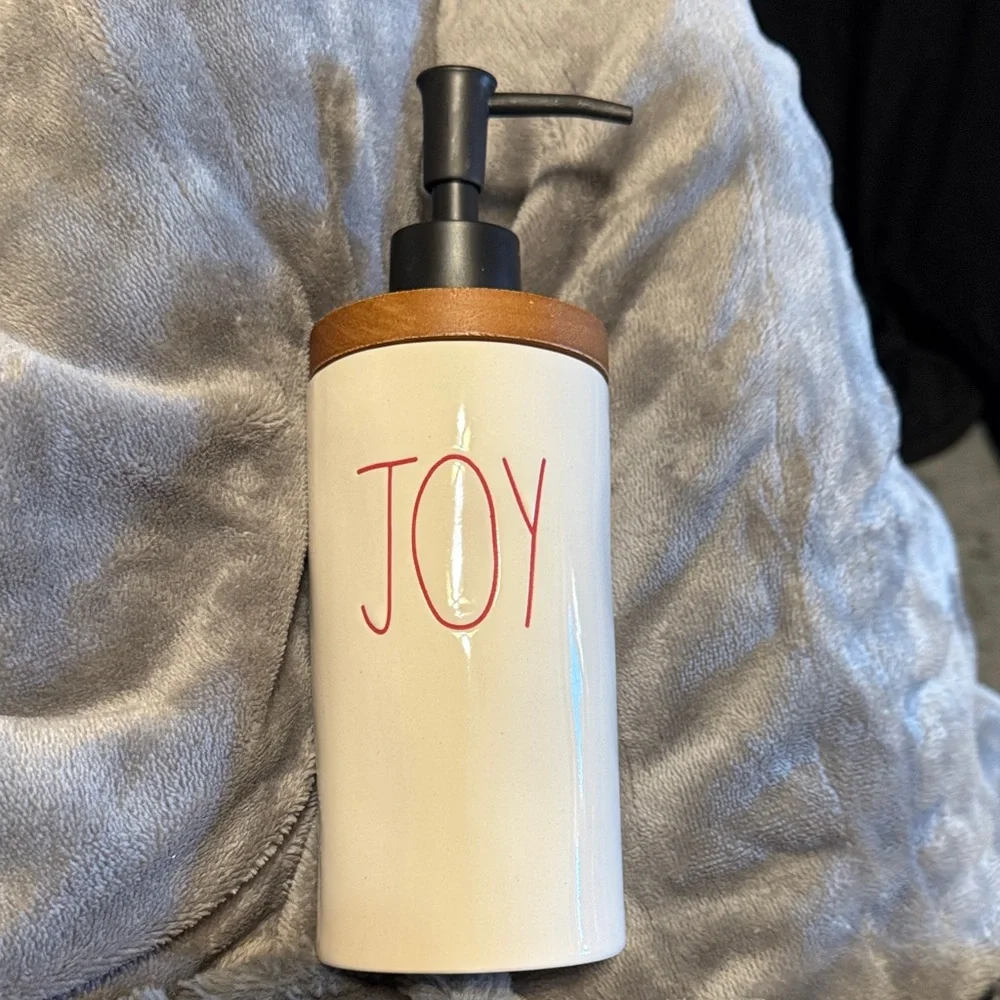 Rae Dunn Cream and Brown Soap Dispenser